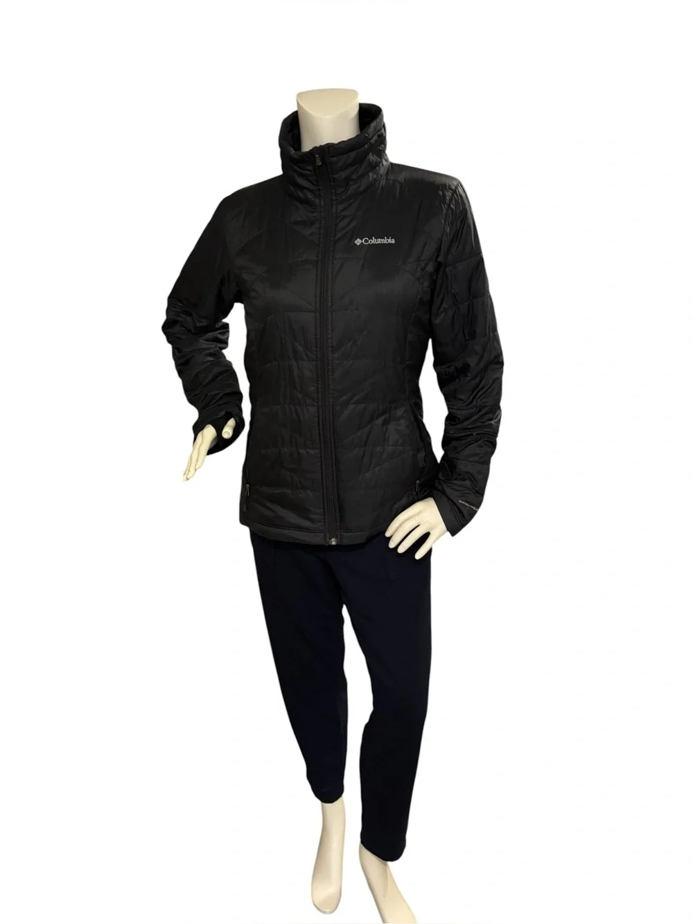 Columbia Black Women's Packable Omni Heat Puffer Jacket, Medium